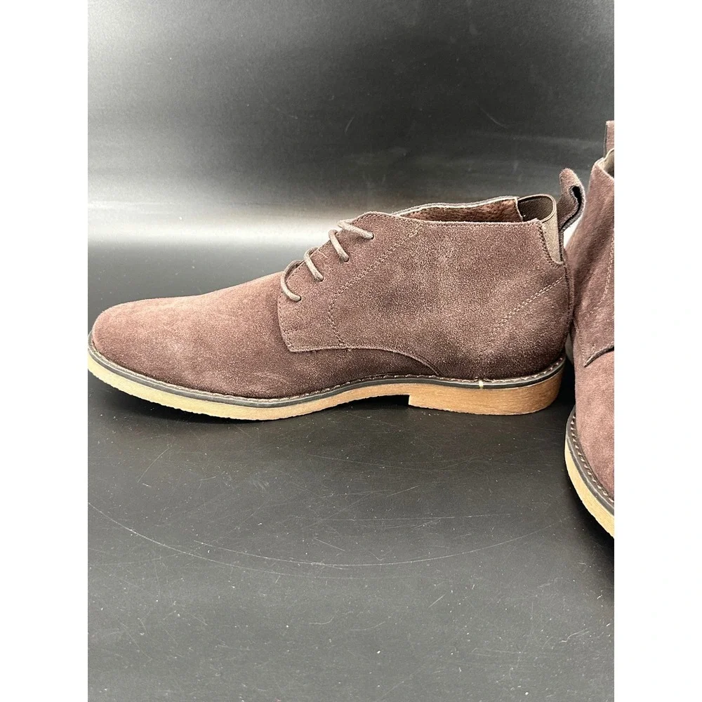 Bruno Marc Mens Classic Dress Casual Chukka‎ Boots 2.0 Dark Brown Suede Size 9